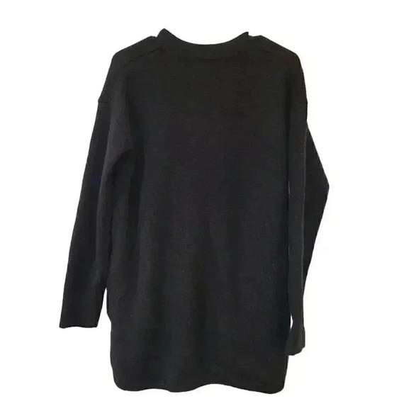 Banana Republic Women's Black Acrylic/Nylon Knit Slouchy Cardigan Sweater w Snap - Picture 7 of 11